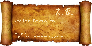 Kreisz Bertalan névjegykártya
