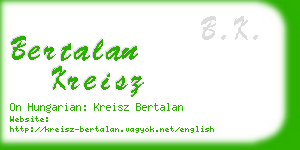 bertalan kreisz business card